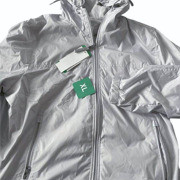 New! Calvin Klein Men's Fleece Lined Lightweight Windbreaker Hooded Jacket - Picture 7 of 9